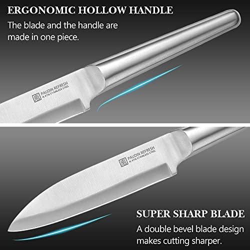 Кујнски Нож ЗА Кујна ПАУДИН, ножеви за Готвач од германски Нерѓосувачки Челик со Висок 5 Инчи, Супер Остар Мал Кујнски Нож Со Handономска