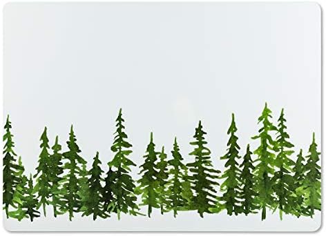Абот Колекција 27-ТАБЛЕМАТ - Дрво Зимзелена Шумска Подлога, 13х18 инчи Л, Бела/Зелена