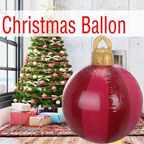 Божиќни украси 23,6 инчи Божиќни топки на отворено атмосфера ПВЦ надувување играчки за дома за Божиќни топки