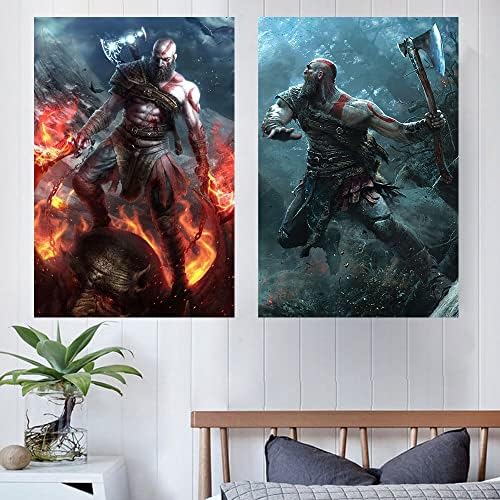 Fotuven Game God War War Kratos Canvas постер постер декоративно сликарство платно платно wallидна уметност дневна соба постери во спална