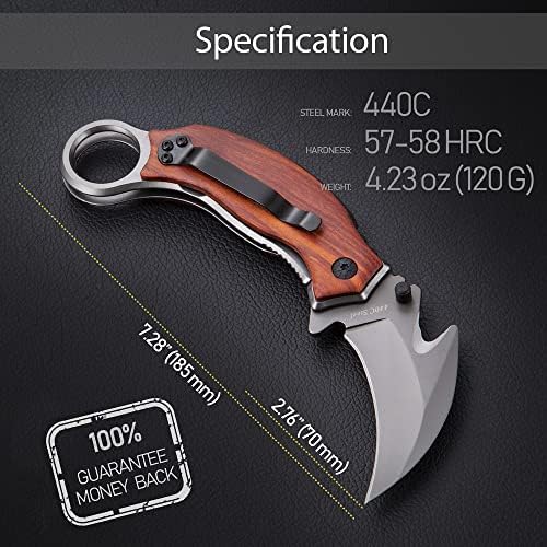 Пакет од 2 артикли - нож Карамбит - нож за преклопување на карамбит - преклопување на ножеви од карамбит - нож за ножеви на CSGO Raptor Claw