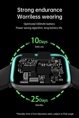 Паметен Часовник За Мажи, Водоотпорен Паметен Часовник За Андроид iOS Фитнес Тракер со 1.8 IPS Екран На Допир На Екранот На Срцето Педометар