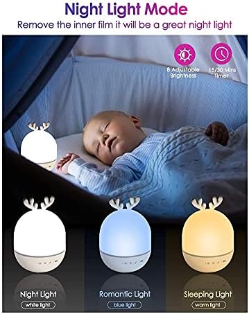 Проектор за ноќно светло на starвезда за деца, бебешка ноќна ламба со MusicBox, 360 ° Ротација расадник ноќно светло за бебе, најдобри
