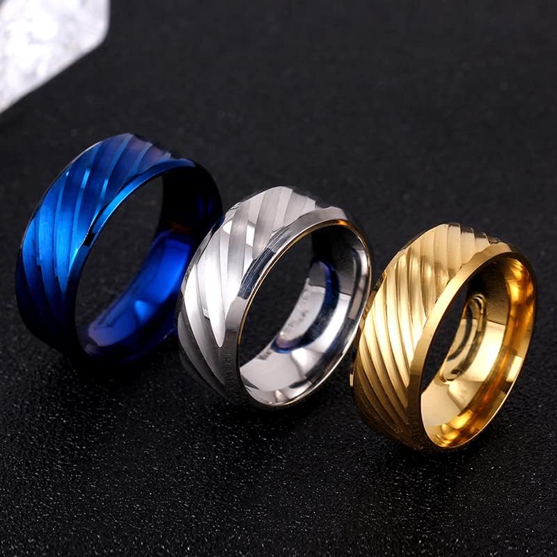 Колезо 8мм Сребрен прстен во вода на прстените за маж и жени Персонализирани прстени Прилагодете го врежаниот прстен-25210