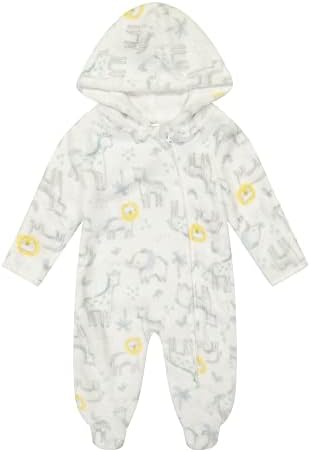 Cudlie Unisex Flannel Fleece Bunting Pram Baby Baby Winter Suit, топло пижами за комбинезони за новороденчиња и наредени отворено палто