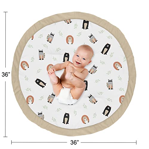 Слатки Jојо дизајни Вудленд шума животни момче или девојче бебе Плејматски стомак Време на новороденче игра Мат - беж, сива, црно -бела