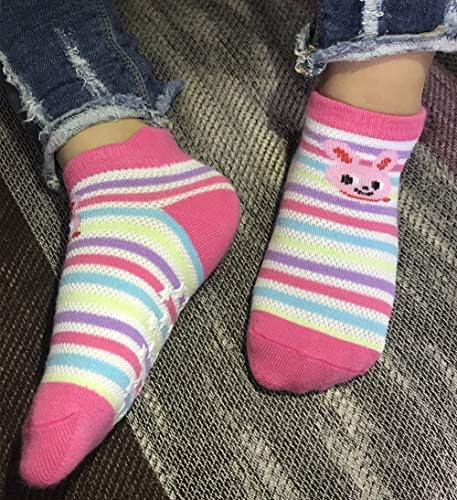 12 пара дете девојче зафаќа чорапи кои не се лизгаат памучни чорапи, бебиња чорапи девојки анти -лизгачки чорапи за девојки