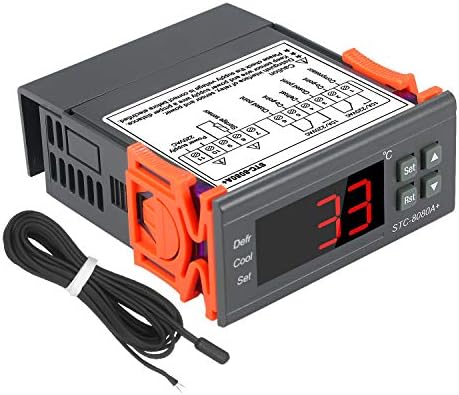 Xixian Digital Controller за температура STC-8080A+ Фрижидер Термостат за автоматско одмрзнување на фрижидер со сондата на сензорот NTC 220V