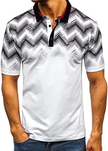 HDDK MENS POLO кошули предна плоча копче за вратот крпеница со врвови за голф лето кратки ракави обични тениски кошула