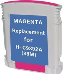 Премиум производи за печатење Компатибилна замена за касети со мастило за HP C9392AN, C9387AN, 88XL Magenta, видете 2 -ри куршуми за компатибилни