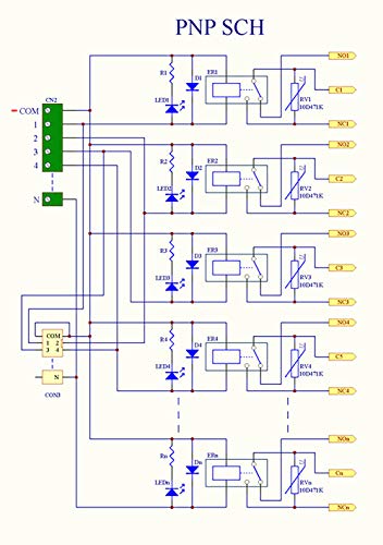 4 канал PNP тип 5V 15A модул за интерфејс за реле за напојување, реле JQC-3FF-5V-1ZS.