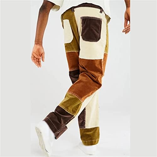 Dgkaxiyahm Машка измиена крпеница опуштена вклопена тексас панталона обична патент за патент, мото фармерки, столарски велосипедисти лабави