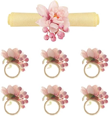 Eforcase 6pcs Цветна салфетка прстени за прстенести држачи за цвеќиња на прстени, сервиси за ракотворби, занаетчиски вештачки салфетки прстени