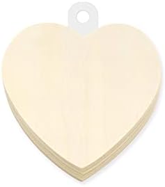 Исечок Од Срцево Дрво-Природна Необоена Форма На Срце-3 Инчи-Комплет од 12