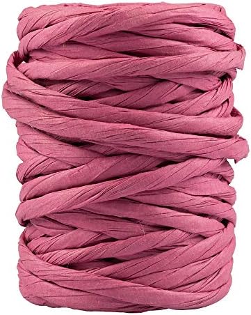 Jamејм хартија ® Twisted Kraft Ribbon - 3/8 Ширина x 25 јарди - розови - ролни продадени индивидуално