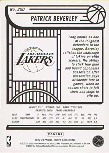 2022-23 Panini NBA Hoops 200 Патрик Беверли НМ-МТ Лос Анџелес Лејкерс Трговска картичка НБА
