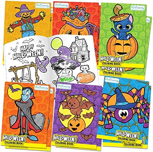Книги за боење на Ноќта на вештерките за деца - Пакет од 12-5 инчи x 7 инчи мини книга за боење - Забава за Ноќта на вештерките