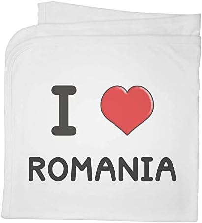 Азиеда „Ја сакам Романија“ памучно бебе ќебе / шал