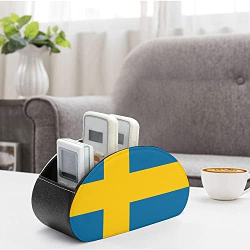 Шведска знаме ТВ далечински управувач на држачи за складирање на организатор со 5 оддели за работна површина за домашна канцеларија