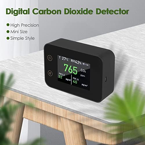 XDKLL LCD Digital Digital Carbon Dioxide Detector C02 Tester Analyzer за квалитет на воздухот PM2.5 PM10 Мерач на влажност на температурата