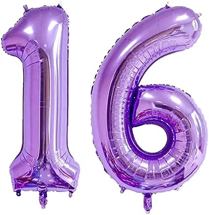 Eshilp 40 инчен број балон балон со балон број 16 џамбо гигантски балон број 16 балон за 16 -та роденденска забава декорација на свадбата
