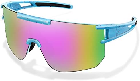 Спортски поларизирани очила за сонце за млади мажи и жени, P-V стил UV 400 велосипедски очила за возење со возење во бејзбол