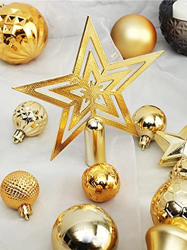 45CTS златни Божиќни топки Орнаменти - 3,56 '' 2,36 1,93 Shatterproof Божиќни украси, пенливи божиќни украси за топка, висечки