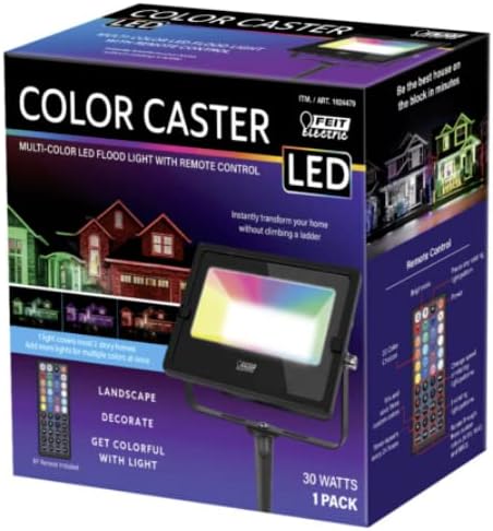 Feit Electric Caster Caster Multi Color Outdoor LED светло за поплавување со RF далечински управувач
