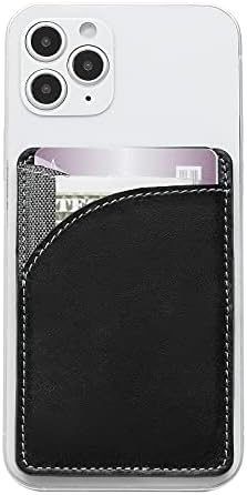 Држач за картички Misxiao за задниот дел на телефонот, залепете на паричникот што функционира како држач за кредитна картичка, кожен телефонски