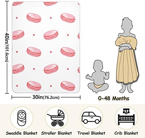 Swaddle Clabte розово француско памучно памучно ќебе за новороденчиња, примање ќебе, лесен меко залепено ќебе за креветчето, шетач, расадници,