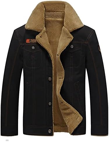 Јакни Xiaxogool за мажи, машка карго јакна памук задебелен наредени јакни со шерпа зимски топло палто за вртење на јака