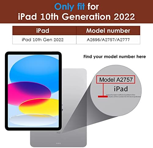 Dtto Случај Компатибилен Со iPad 10-Та Генерација 10,9 инчи 2022,Премиум Кожен Деловен Фолио Капак На Држачот И Премиум Кожен Држач За Преклопување
