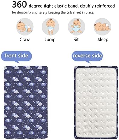 Расадник авион со тематски вграден креветче за креветчиња, вграден лист душек за садови со меки мали деца, вграден - чаршафи за креветчиња