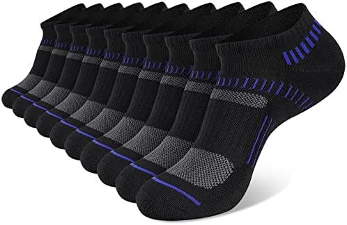 Cooplus mens 10 пара глуждот атлетски ниски сеци чорапи, амортизирани за дишење, што може да се работи за перформанси, без шоу чорапи