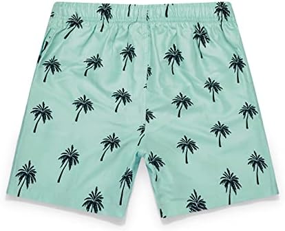 Венкомг1 шорцеви за мажи, тропски квадратни нозе шорцеви за цртање печатени хавајски еластични половини за пливање стебла