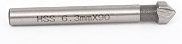 Aexit HSS 6.3x5mm Специјална Алатка 90 Степен Chamfer Мелење Машина Контра Мијалник Рутер Битови Модел: 28as415qo702