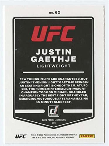 2022 Donruss UFC 62 Justin Justin Gaethje Службена картичка за трговија со лесни MMA во сурова состојба