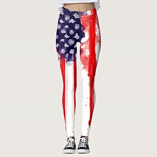 Американски хеланки на знамето за контрола на женски стомаци за контрола на стомакот, тенок молив пантолони, лесни тренинзи
