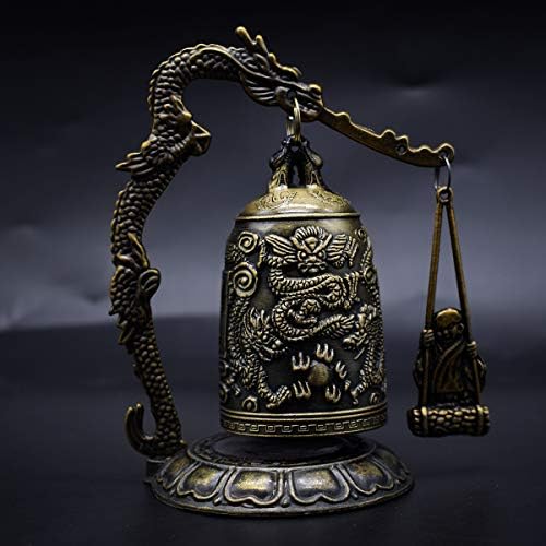 Cyran fengshui гроздобер мал змеј bellвонче будистички колекционерски украси, среќа bellвонче, декор за домашна канцеларија за медитација