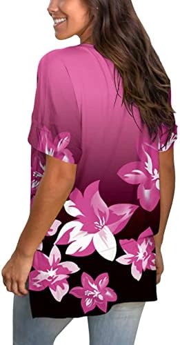 Краток ракав на женски ајазо, плус големина маичка со маичка против тренингот на вратот Основно печатење летен празник на плажа