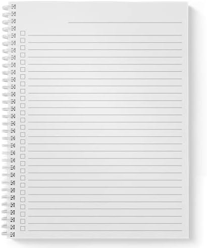 SoftCover No Guiding 8,5 x 11 Смешна спирална тетратка/списание, 120 страници за списоци со списоци, издржлива ламинирана обвивка
