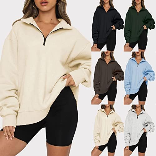Необични женски џемпери преголеми полу -патент пуловер со долги ракави џемпери