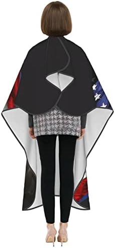 Американско Знаме Ќелав Орел Фризерски Салон Наметка За Стилист За Сечење Коса Престилка Берберска Покривка За Клиенти Стилизирање