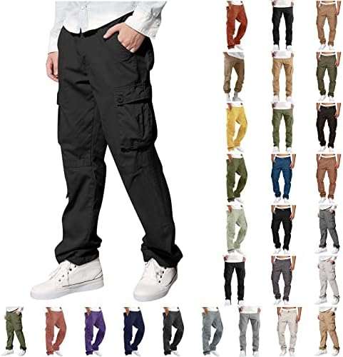 Панталони за мажи Волдор Пролет есенско пешачење со повеќе џебови карго панталони цврсти бои за влечење обични панталони