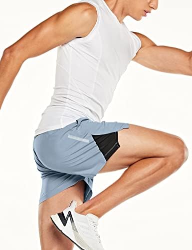 Атлио 2 пакет со активни шорцеви за вежбање, шорцеви за вежбање, брзо суво решетка, спортски атлетски шорцеви со џебови