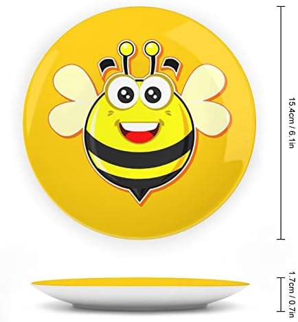 Симпатична Пчела Печатена Коска Кина Декоративна Плоча Тркалезни Плочи Занает Со Штанд За Прикажување За Домашна Канцеларија Ѕидна Вечера