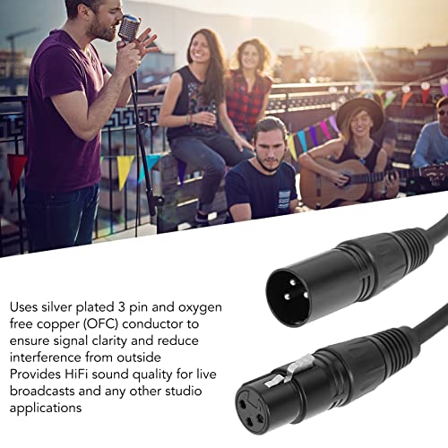 Kuidamos XLR машки до женски микрофон кабел, кабел за микрофон од 1,5м XLR со 3 пински конектори PVC цинк легура Hifi звук за DMX