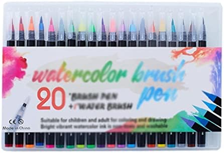 Dloett 20 бои акварел четка за четка за четка за уметнички маркер почувствувано сликање меко четка пенкало поставено боење манга пенкало