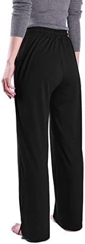 Sicvek женски јога џемпери широки нозе дневни џогери панталони со високи панталони со половини со џебови со џебови
