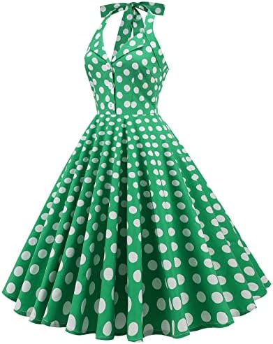 Onенски чај за чај од 1950 -тите години, гроздобер пол -точка рокабили фустани од 50 -тите ретро коктел, ретро -фустан за враќање